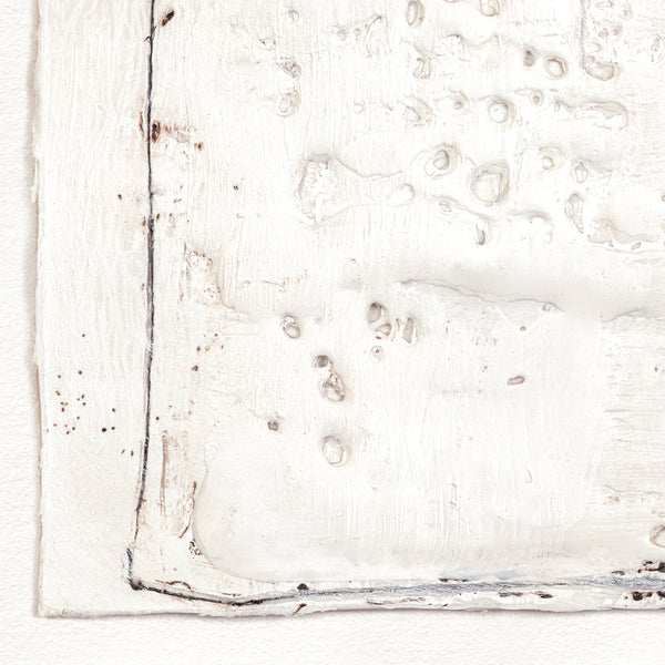 Encaustic Neutrals V, Framed Canvas, 39" × 39"