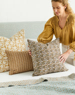 Aswan Toffee Linen Cushion, 14" x 22"