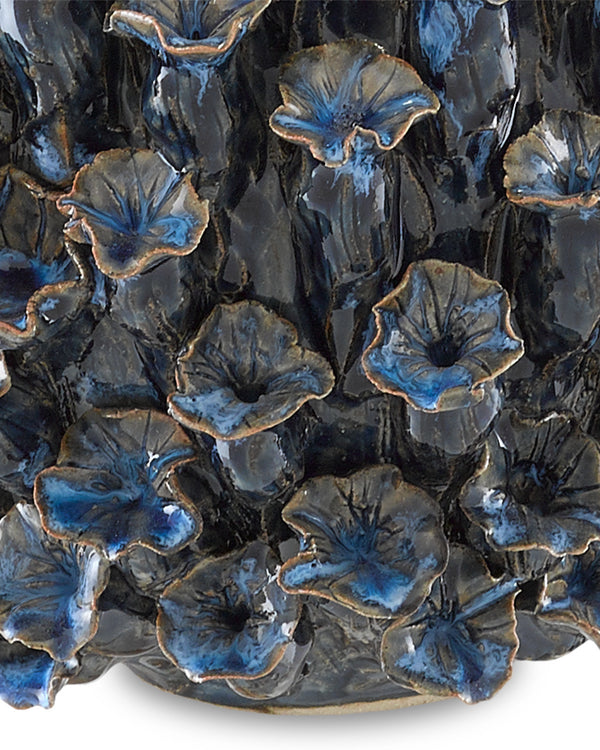 Manitapi Small Blue Vase, 7"H x 8.75"Dia