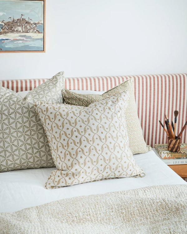 Osaka Elm Linen Cushion, 22" x 22"