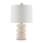 Girault White Travertine Table Lamp, 20.5"H
