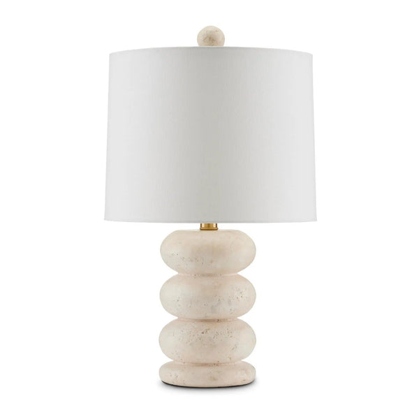 Girault White Travertine Table Lamp, 20.5"H