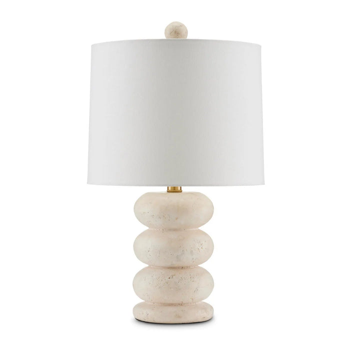 Girault White Travertine Table Lamp, 20.5"H