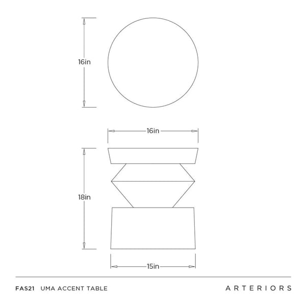 Uma Accent Table - Ivory, 16"Dia