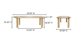 Milo Small Dining Table Oak, 78"W x 39”D
