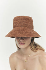 Felix Raffia Straw Chestnut Bucket Hat