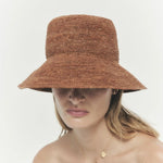 Felix Raffia Straw Chestnut Bucket Hat