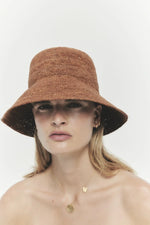 Felix Raffia Straw Chestnut Bucket Hat