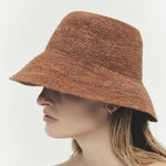 Felix Raffia Straw Chestnut Bucket Hat