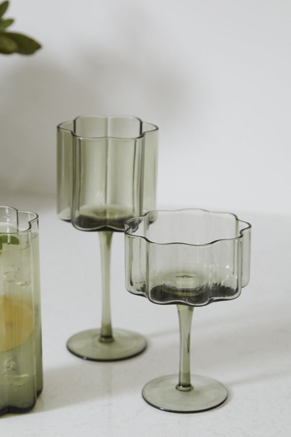 Floret Wine Glass, Green