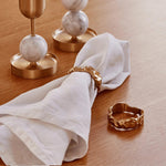 Flow Napkin Ring, Set of 2, Brass