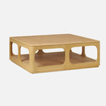 Fiorenza Coffee Table, Matte Raffia/Natural Cane, 48"W x 48"D