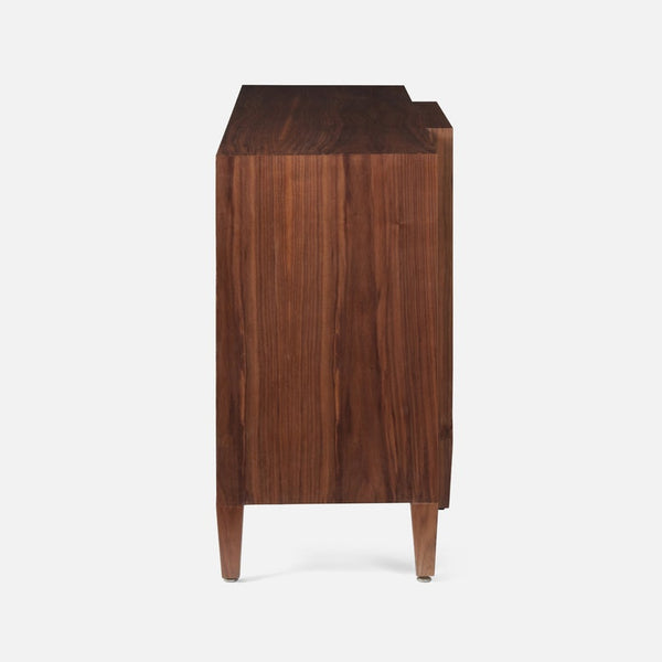 Hillard Cabinet, Champagne Faux Canvas/Walnut Veneer, 80"L x 20"W x 34"H