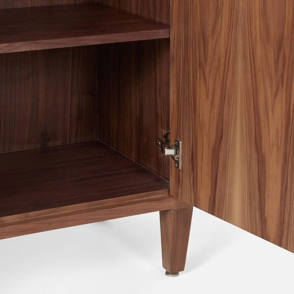 Hillard Cabinet, Champagne Faux Canvas/Walnut Veneer, 80"L x 20"W x 34"H