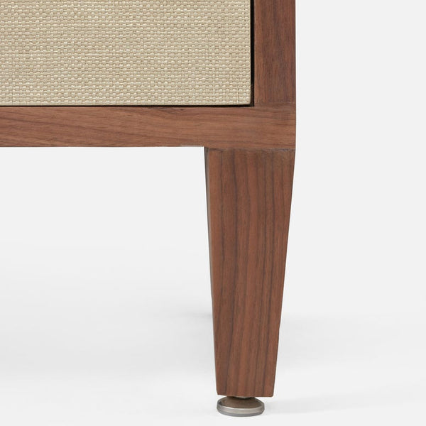 Hillard Cabinet, Champagne Faux Canvas/Walnut Veneer, 80"L x 20"W x 34"H