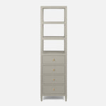 Jarin Tall Cabinet, Light Gray Faux Belgian Linen, 20"L x 16"W x 72"H