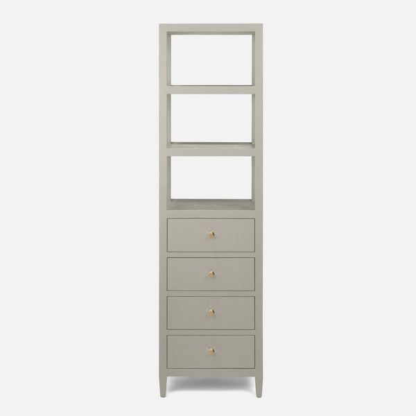 Jarin Tall Cabinet, Light Gray Faux Belgian Linen, 20"L x 16"W x 72"H