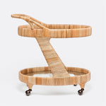 Lulu Bar Cart, Wrapped Rattan, 32"L x 18"W x 31"H
