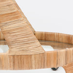 Lulu Bar Cart, Wrapped Rattan, 32"L x 18"W x 31"H