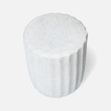 Uriah Outdoor Stool, White Reactive Ironstone, 14"Dia x 18"H