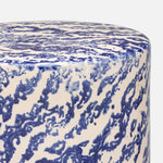 Verena Outdoor Side Table, Marbleized Blue Ceramic