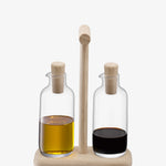 Oil & Vinegar Set with Oak Carrier