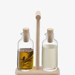 Oil & Vinegar Set with Oak Carrier