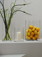Column Vase/Candleholder 9.5" x 6.75", Clear