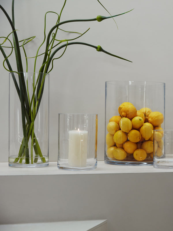 Column Vase/Candleholder 9.5" x 6.75", Clear