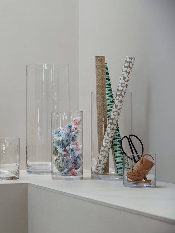 Column Vase/Candleholder 14.25" x 6.75", Clear