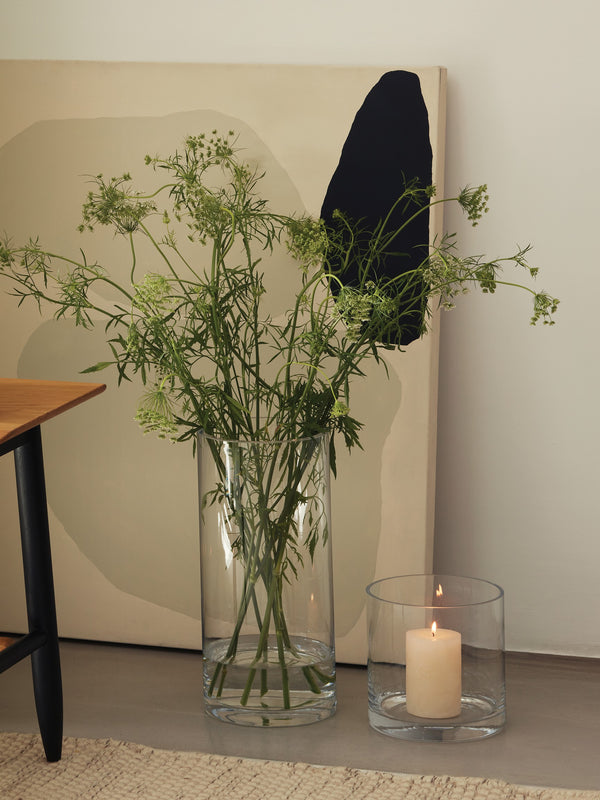 Column Vase/Candleholder 6.75" x 6.75", Clear