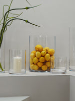 Column Vase/Candleholder 6.75" x 6.75", Clear