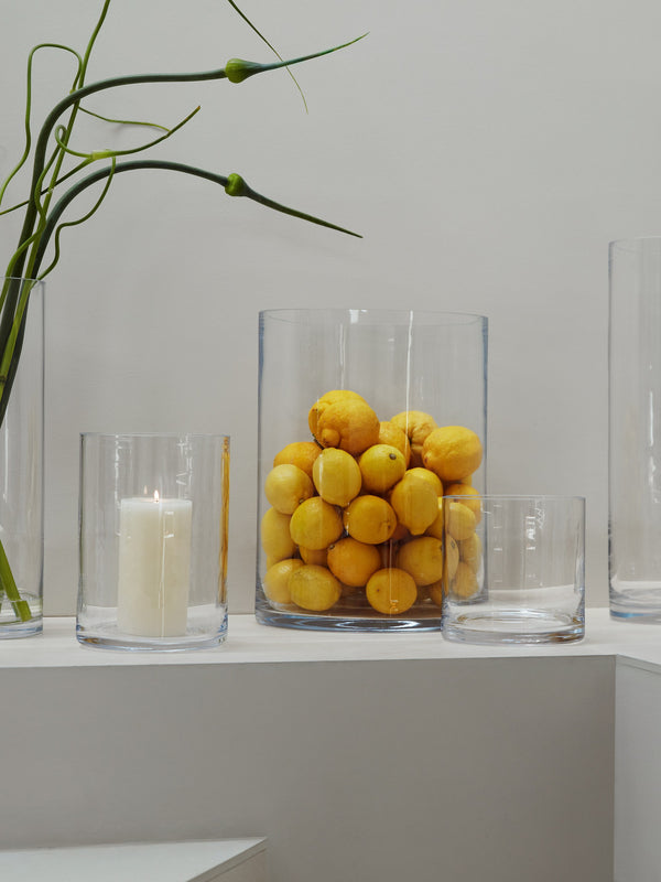 Column Vase/Candleholder 6.75" x 6.75", Clear