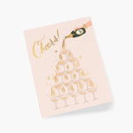 Champagne Tower Cheers, Greeting Card