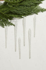 Glitzy Icicle Ornament, Set of 6
