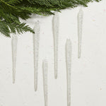 Glitzy Icicle Ornament, Set of 6