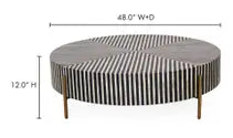 Chameau Medium Coffee Table, 42"W x 42"D x 12"H