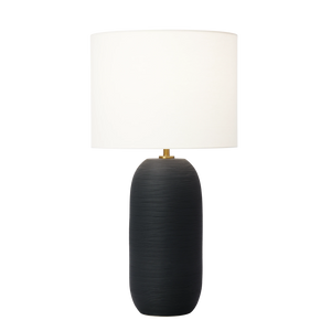 Fanny Slim Table Lamp, Rough Black Ceramic