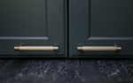 Cabinet Rectangular Stem Knurled Bar Cabinet Pull, Satin Brass, Sold Individually
