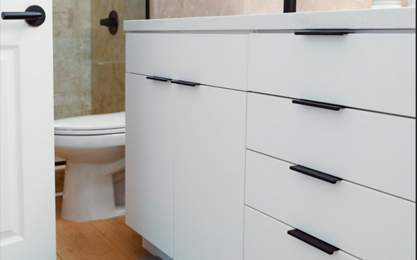 Contemporary 7-1/4" Cabinet Edge Pull, Flat Black, Sold Individually