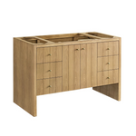 Hudson 48" Single Vanity, Light Natural Oak, Carrera White Marble Top