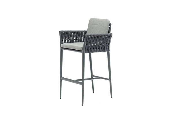 Hug Anthracite Max Rope Barstool, Grey