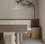 Arc 98" White Ash Dining Table, Nude