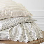 Lush Linen Duvet Cover Collection, Stripe Charcoal