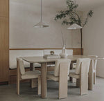 Arc 76" White Ash Dining Table, Nude