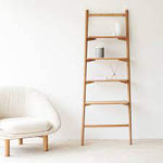 Tosta Leaning Shelf, Light Oak, 26.75" W × 17.25" D × 75.5" H