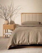 Tye Nightstand, Light Oak, Travertine, 17.7"W × 17.7"D × 21.7"H