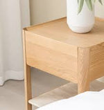 Tye Nightstand, Light Oak, Travertine, 17.7"W × 17.7"D × 21.7"H