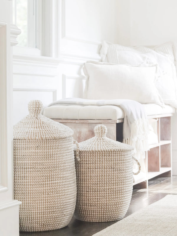 La Jolla Hamper - White, 2 Sizes