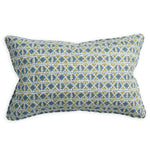 Ishtar Moss Azure Linen Cushion, 14" x 22"